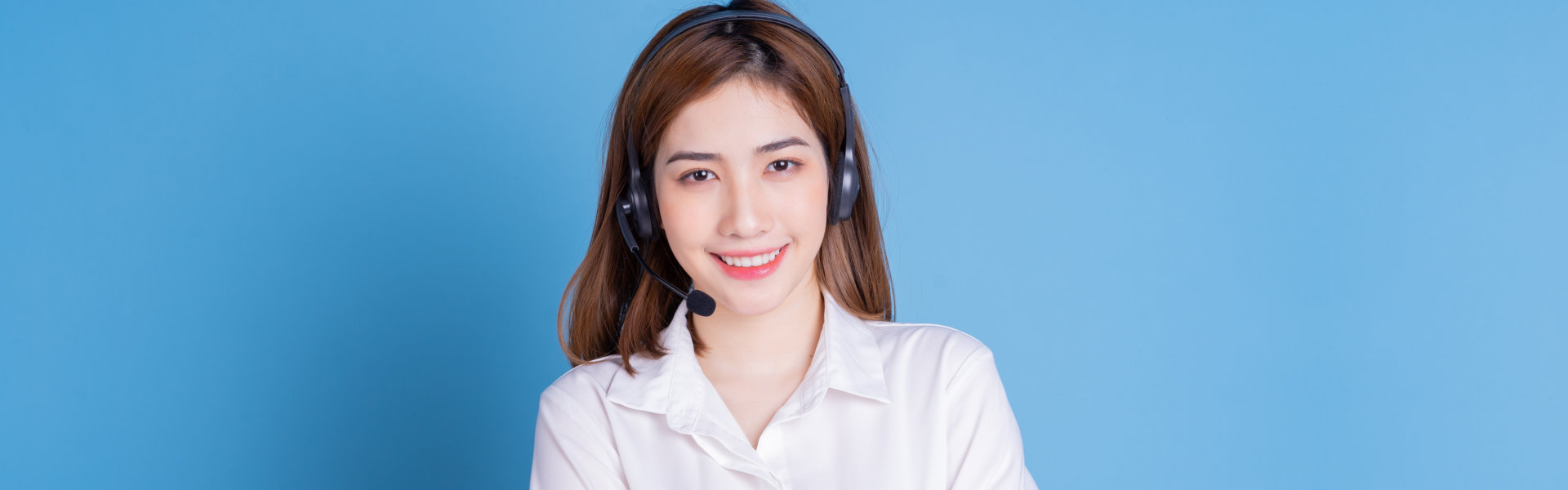 woman wearing headset